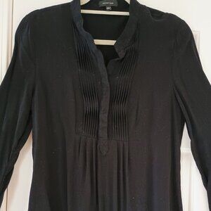 SPENSE LONG SLEEVE PINTUCKED FRONT BLOUSE COVERED BUTTON PLACKET SIZE LARGE